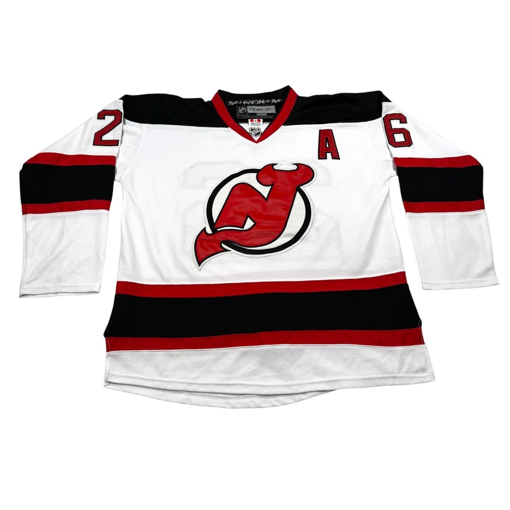 New Jersey Devils Jersey Mens 48 NHL Hockey Patrik Elias 26 Reebok Fight Strap